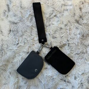 Like New Lululemon Dual Pouch Wristlet Black & Gray